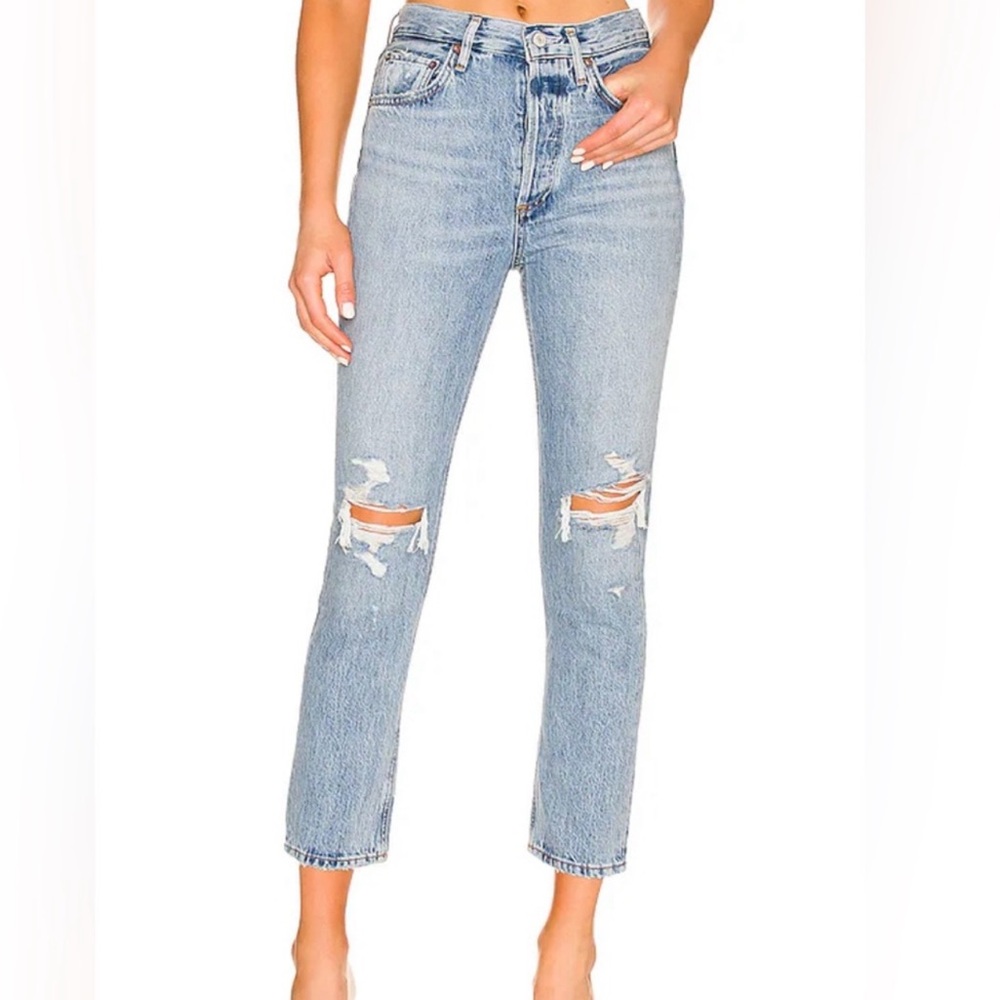 AGOLDE Riley Crop High Rise Straight A056B-1255 Size 25